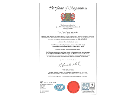 Yogi Dye Chem Industries and Pharmaceuticals Company manufacturers, exporters and importers of Pharmaceutical Raw Materials, Bulk Drugs, Veterinary Feed Additives and Chemicals fine and all Metallic salts.